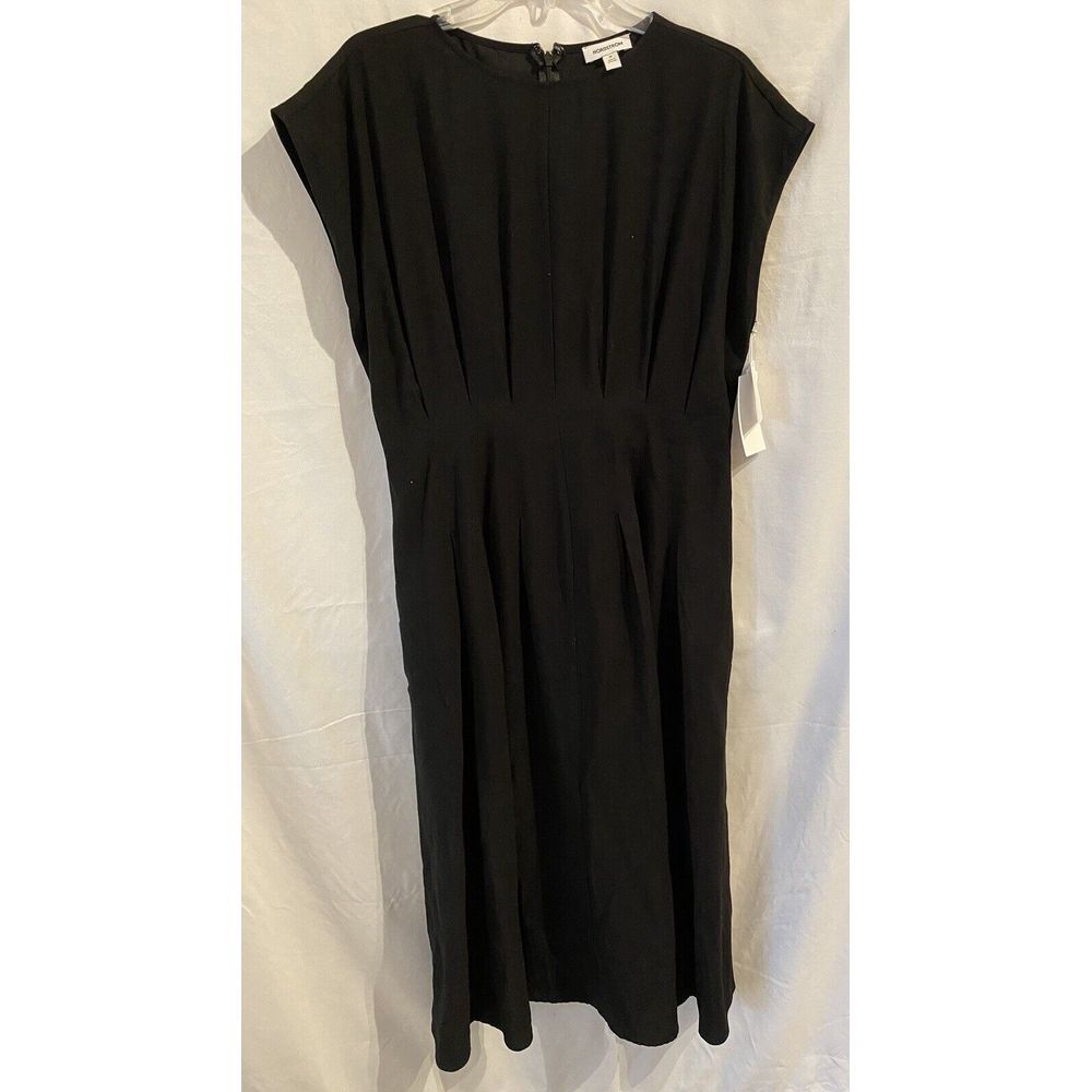 Nordstrom Midi Dress‎ Black Fit And Flare Size Medium NWT